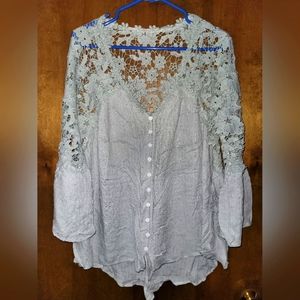 Beautiful light green lace top